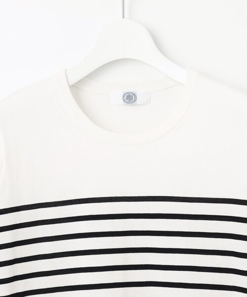 ニット セーター 「洗える」BASIC HT-COTTON クルーネック ボーダー ニット レディース ニット セーター 「洗える」BASIC HT-COTTON クルーネック