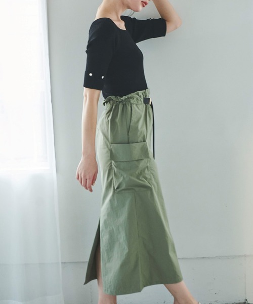 31 Sons de mode リブニット×カーゴスカートセットワンピース 31 Sons de mode ワンピース リブニット×カーゴスカートセット