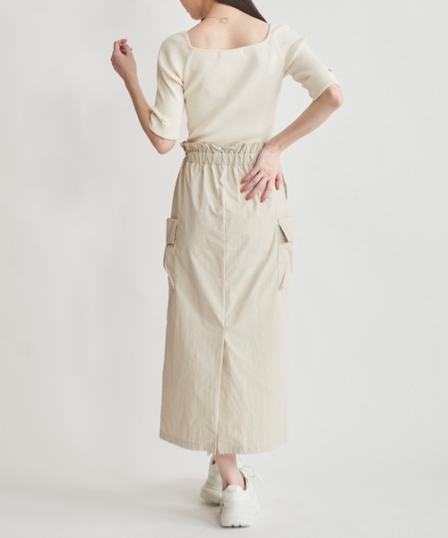 3色展開♥リブワンピース＆クロップドカーデセット/追跡有 31 Sons de mode ワンピース リブニット×カーゴスカートセット