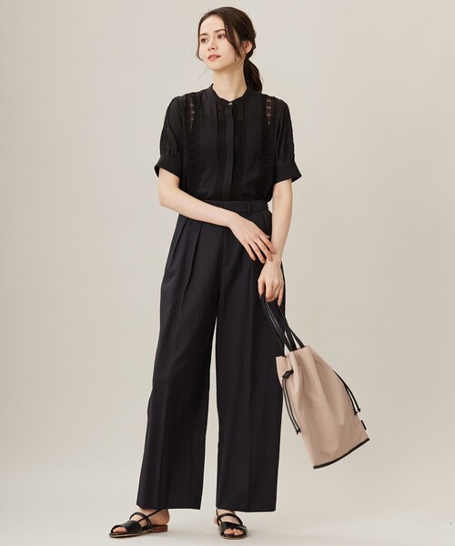 2.5万♡自由区2024完売♡キュプラコットンツイル半袖シャツ ブラウス 2.5万♡自由区2024完売♡キュプラコットンツイル半袖シャツ