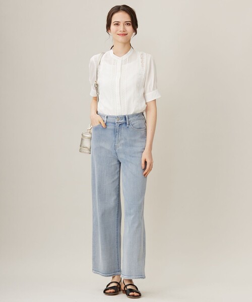 2.5万♡自由区2024完売♡キュプラコットンツイル半袖シャツ ブラウス 2.5万♡自由区2024完売♡キュプラコットンツイル半袖シャツ