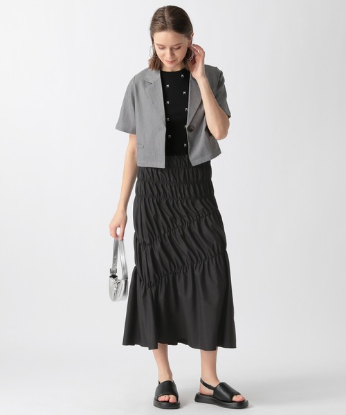 直営店仕入れ♪CH◆ロゴ入り ロングスカート black FOREVER21 スカート 「2024SS」シャーリングロングスカート