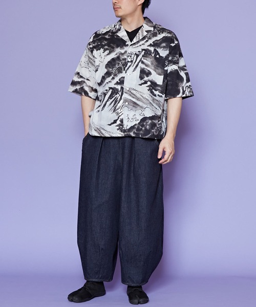 カヤ シャツ 「カヤ」白波メンズ開襟シャツ メンズ レディース