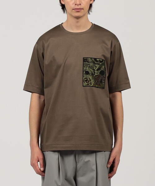 TOMORROWLAND tシャツ コットン プリントポケットTシャツ メンズ 