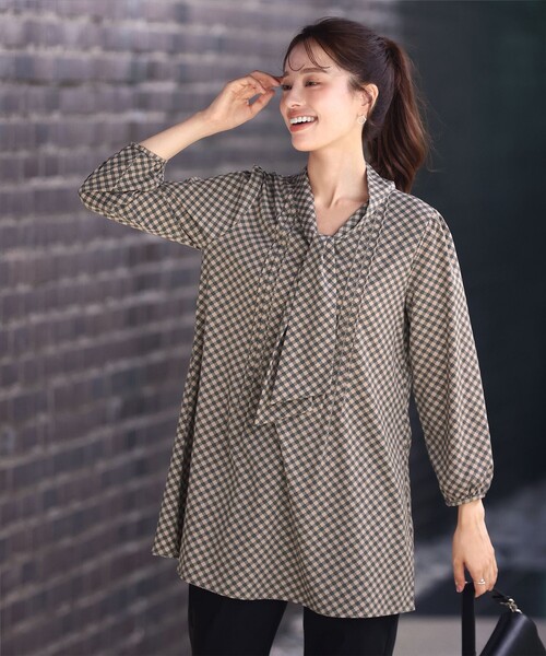 Tiaclasse ブラウス シャツ ボウタイチュニック レディース : ZOZOTOWN