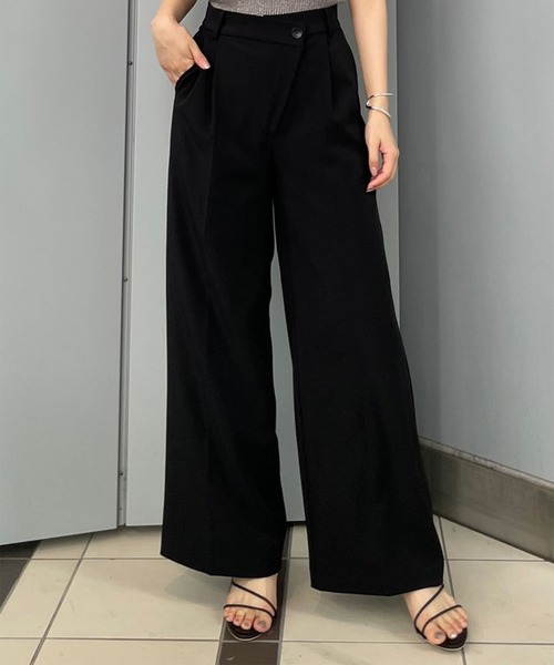 anuans スライドウエストセミワイドパンツ anuans パンツ スライドウエストセミワイドパンツ レディース