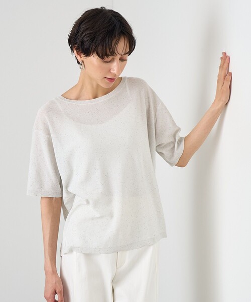 アナイ　ニット ANAYI ニット セーター レーヨンナイロン袖ギャザー プル