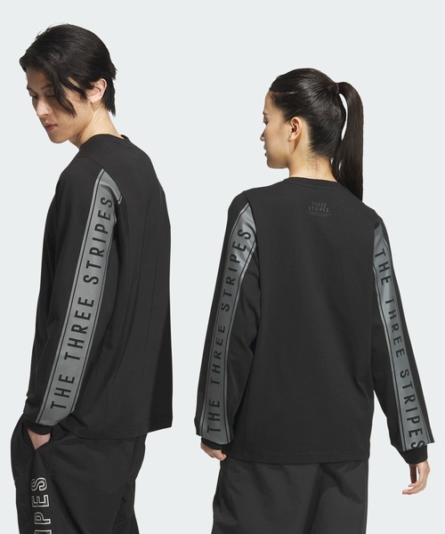 ★おしゃれ人気アイテム!adidas バックグラフィックルーズロンT セール】ワーディングパック ルーズフィット シングルジャージー