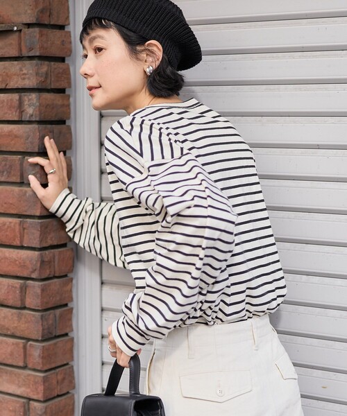 tシャツ ワンポイントハート刺繍 ビッグボーダーロンT レディース | FREAK'S STORE | 09