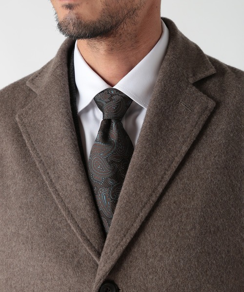 Men’s BIGI ビギ カシミヤ混 ロングチェスターコート M ダブル 茶色 Men's BIGI ビギ カシミヤ混 ロングチェスターコート M ダブル 茶色