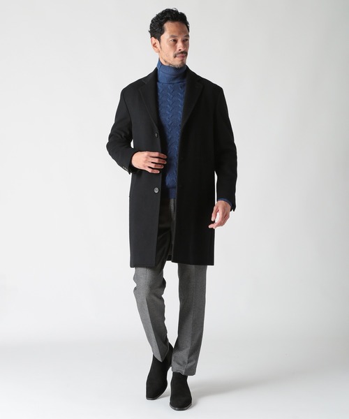 ＭＥＮ'S BIGI 90年代　ビンテージ　チェスターコート MEN`S BIGI製濃紺色 チェスターコート