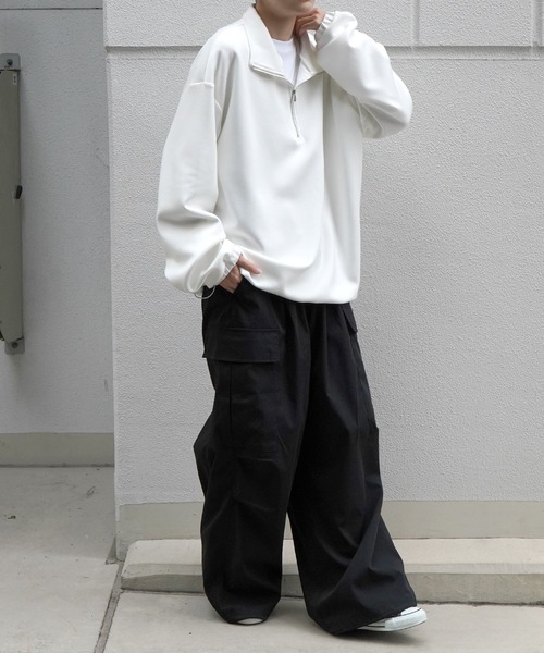 美品 ノーブル ダンボール素材 ボリュームスリーブ スウェット 白ゆったり n103c6854.jpg
