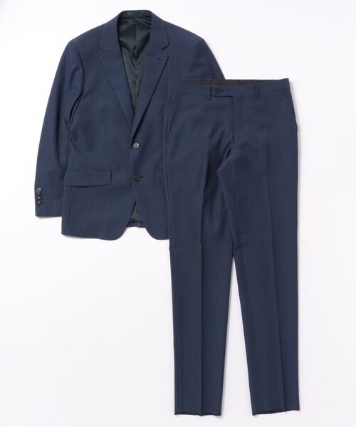 【美品・パンツ2本】タカキュー セットアップ スーツ ネイビー ストライプ Y5 TAKA-Q セットアップ 「ストレッチ ウォッシャブル」タカキュー