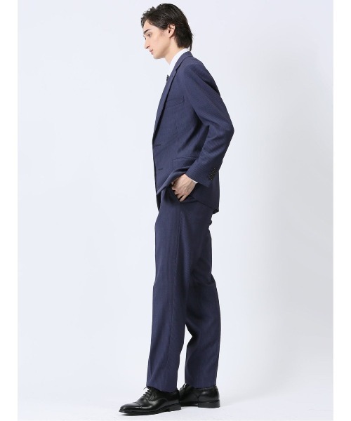 【美品・パンツ2本】タカキュー セットアップ スーツ ネイビー ストライプ Y5 美品・パンツ2本】タカキュー セットアップ スーツ ネイビー