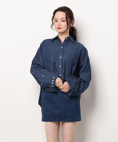 SNIDEL」 シャツワンピース 1 インディゴブルー レディース : 88277383 