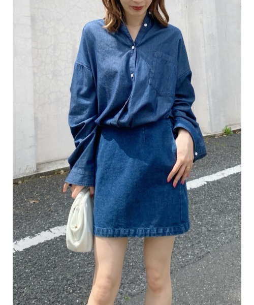 SNIDEL」 シャツワンピース 1 インディゴブルー レディース : 88277383 