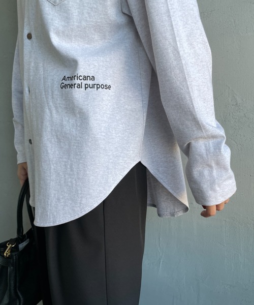 ブラウス シャツ 「Americana×JEANS FACTORY/アメリカーナ×ジーンズファクトリー」 別注 コットンジャージー ポロ襟カットソーシ AMERICANA ブラウス シャツ 「Americana×JEANS FACTORY