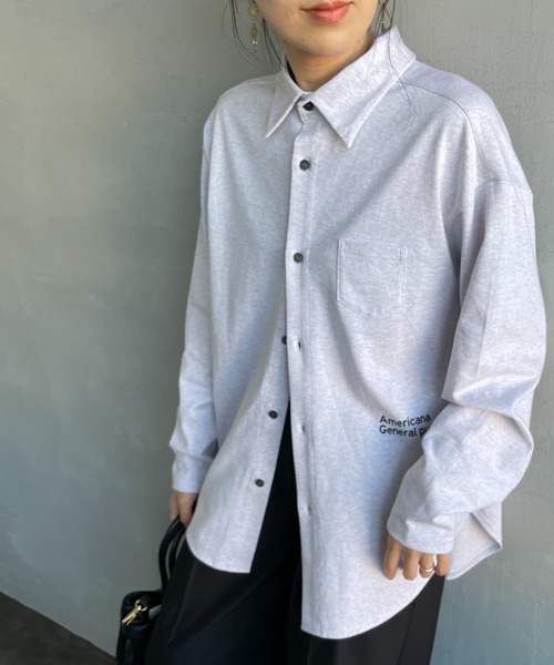 ブラウス シャツ 「Americana×JEANS FACTORY/アメリカーナ×ジーンズファクトリー」 別注 コットンジャージー ポロ襟カットソーシ AMERICANA ブラウス シャツ 「Americana×JEANS FACTORY