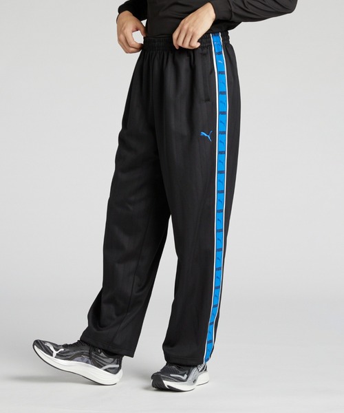Puma ストライプジャージパンツ 黒 PUMA（プーマ） ジャージ 下 メンズ ロングパンツ SHADOW STRIPE