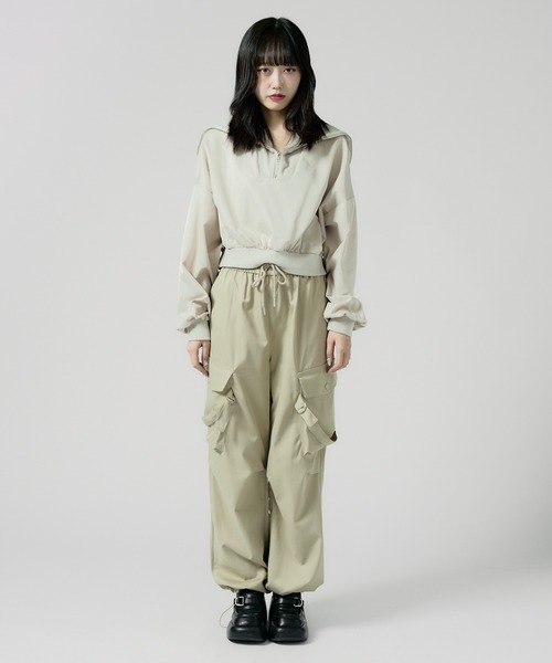 Chick ワイドパンツ カーゴパンツ Cargo pants / ドローコード付き