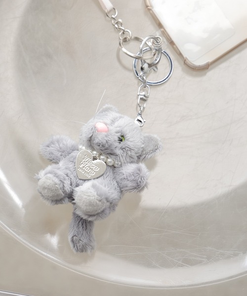 ROOP TOKYO キーホルダー ふわふわ猫 ぬいぐるみキーホルダー