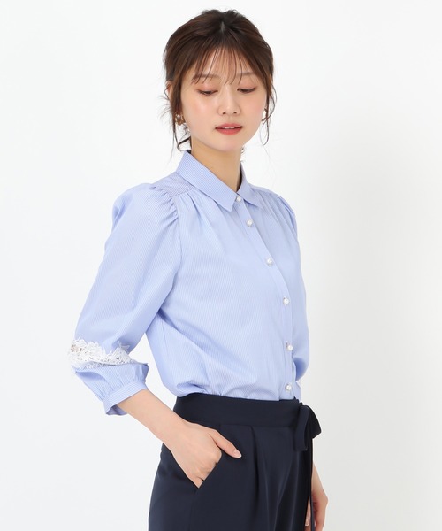 MISCH MASCH ブラウス シャツ 2025春夏新作 袖レースシャツ