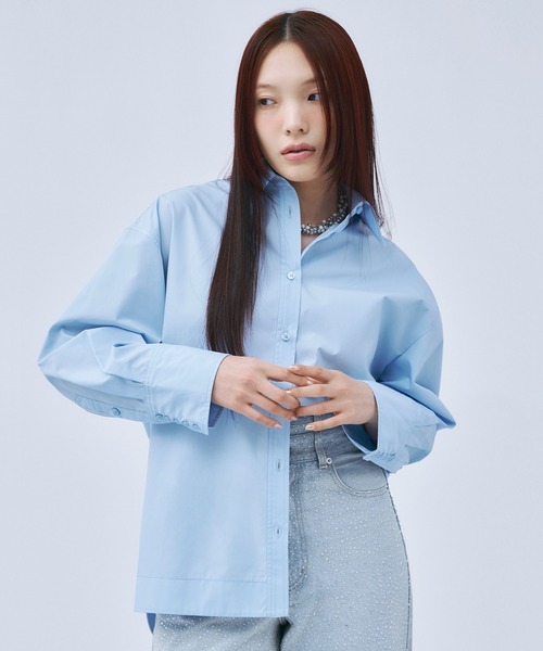 eimy istoire パールストラップオーガーンジーシャツ eimy istoire - eimy istoire パールストラップオーガーンジーシャツの