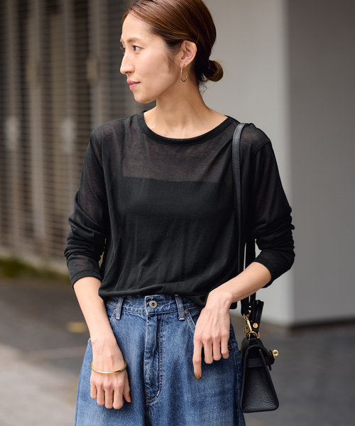 FRAMeWORK シアーシャツ FRAMeWORK tシャツ カットシアートップス レディース : ZOZOTOWN