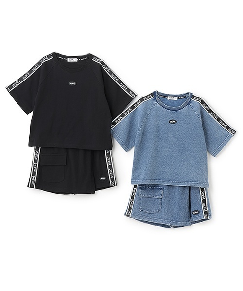 X-girl Stages セットアップ ロゴライン半袖Tシャツ＆スカパン