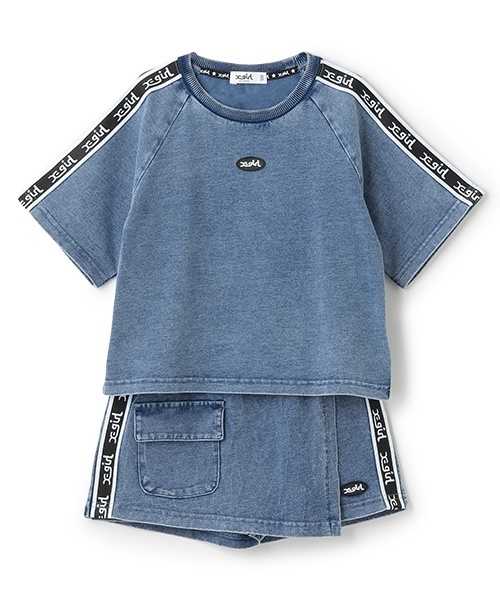 X-girl Stages セットアップ ロゴライン半袖Tシャツ＆スカパン