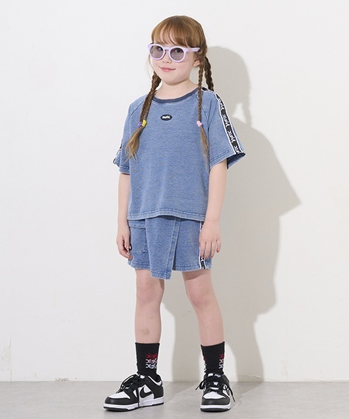X-girl Stages セットアップ ロゴライン半袖Tシャツ＆スカパン