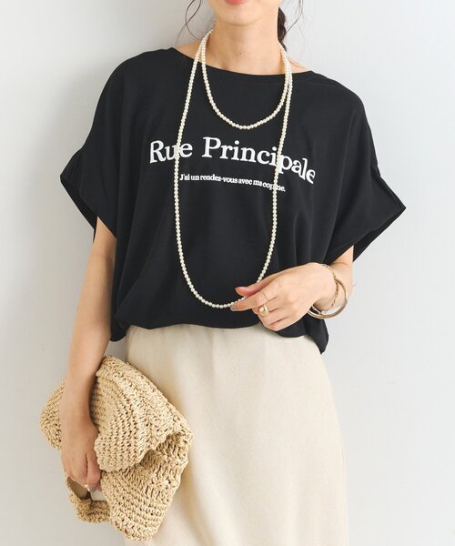 tシャツ 「綿100％・洗練された雰囲気」シルケットボックス発砲プリントTシャツ レディース