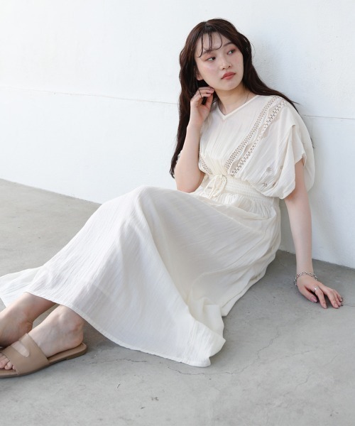 ランバンコレクション　高級ウエストシャーリングワンピース　美品 ランバンコレクション高級ウエストシャーリングワンピース美品
