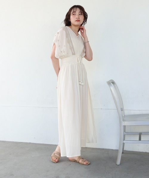 BAB ワンピース 「S・Mサイズ展開」フロント刺繍ウエスト