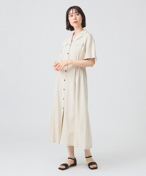 【オープニング 大放出セール】 Ray BEAMS ワンピース オープンカラー シャツワンピース ワンピース