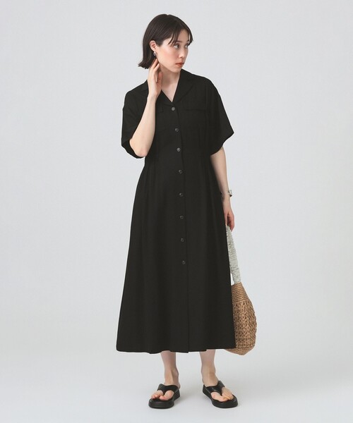 【GINGER掲載商品】 Ray BEAMS ワンピース オープンカラー シャツワンピース ワンピース