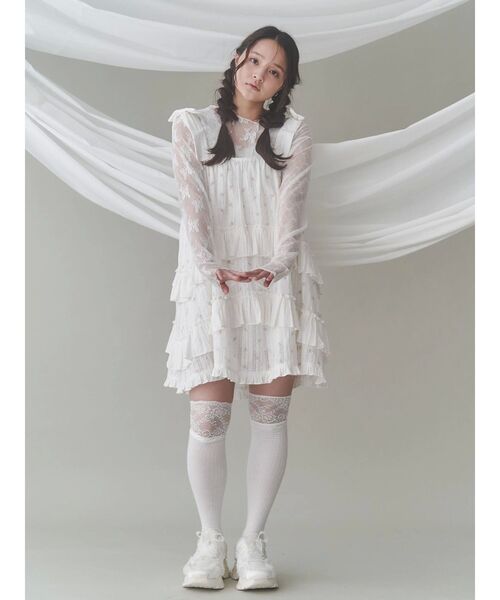 merry jenny tシャツ シアーレースコンビtops レディース