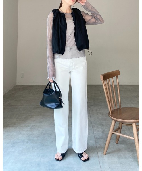She's Closet ベスト ジレ ショート丈 ダブルジップ シャーリング