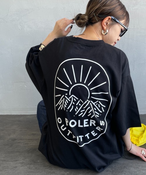 tシャツ 「POLeR/ポーラー」 別注 FURRY HEART バックプリント ショートスリーブTシャツ レディース メンズ POLeR tシャツ 「POLeR/ポーラー」 別注 FURRY HEART バック