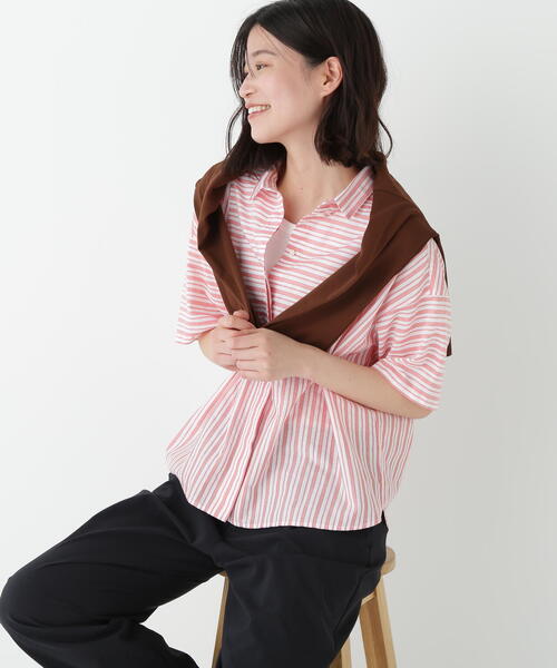 human woman（ヒューマンウーマン） ブラウス シャツ コットン 