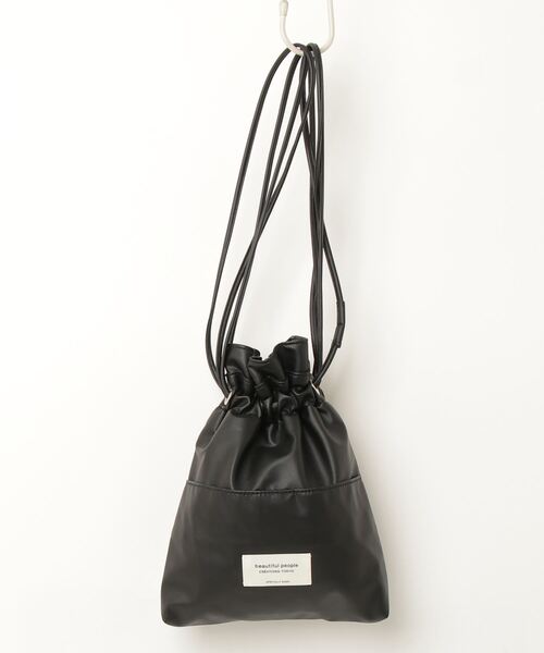 beautiful people」 ワンポイントショルダーバッグ - ブラック beautiful people」 ワンポイントショルダーバッグ - ブラック