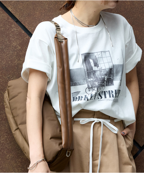 tシャツ 汗ジミ防止天竺プリントT レディース