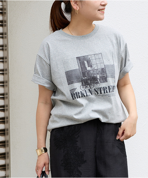 tシャツ 汗ジミ防止天竺プリントT レディース JOURNAL STANDARD tシャツ 汗ジミ防止天竺プリントT レディース