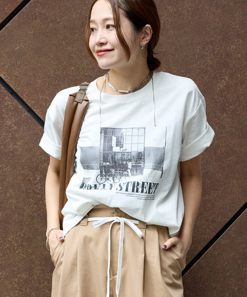 JOURNAL STANDARD tシャツ 汗ジミ防止天竺プリントT レディース
