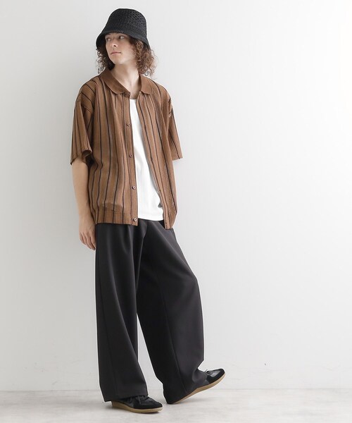 上下セット 希少 美品 jimwag Agent tops KHAKI SOFTHYPHEN（ソフトハイフン）MGMFB251257 DOUBLE FRONT
