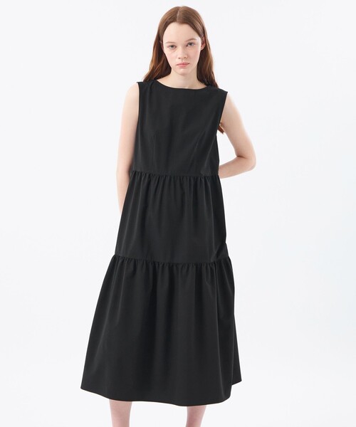 美品マッキントッシュフィロソフィー サッカーティアードワンピース MACKINTOSH PHILOSOPHY ワンピース サマーサッカーティアード