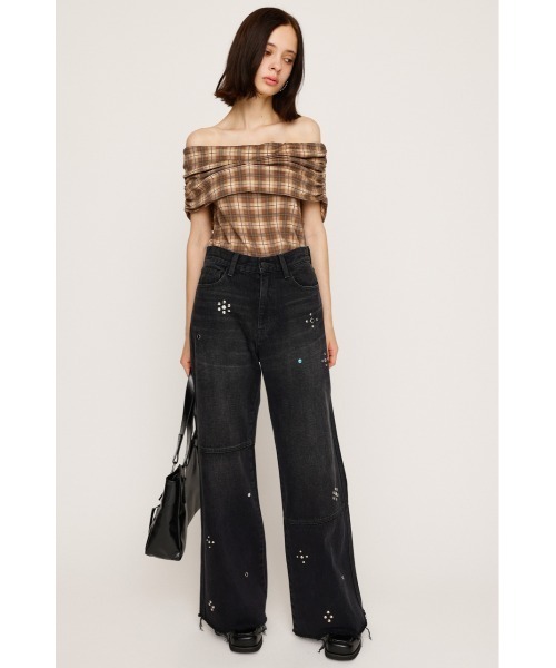 SLY（スライ） ジーンズ デニム デニムパンツ STUDS SEAM DESIGN FLARE