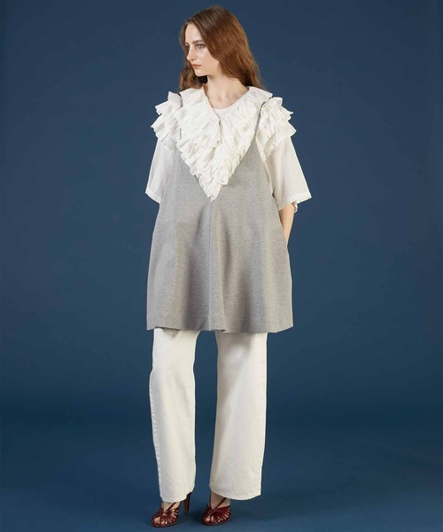 crinkle crinkle crinkle キャミソール　黒　2way セール】【crinkle crinkle crinkle】3D embroidery camisole/3D