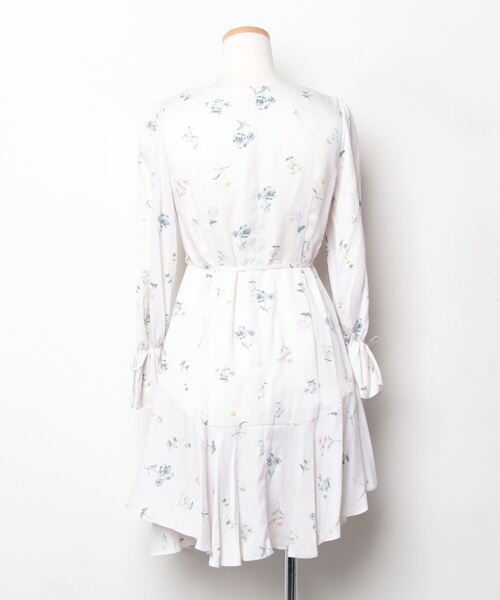 「WILLSELECTION」 花柄長袖ワンピース S ピンク レディース_画像2