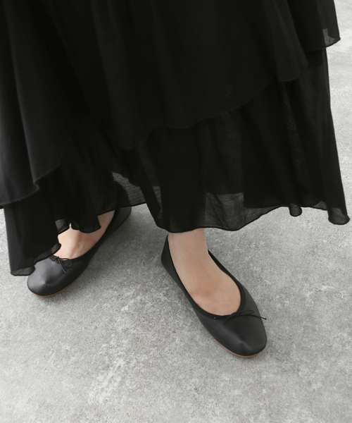 「SLOBE IENA」 フラットパンプス 24cm ゴールド レディース